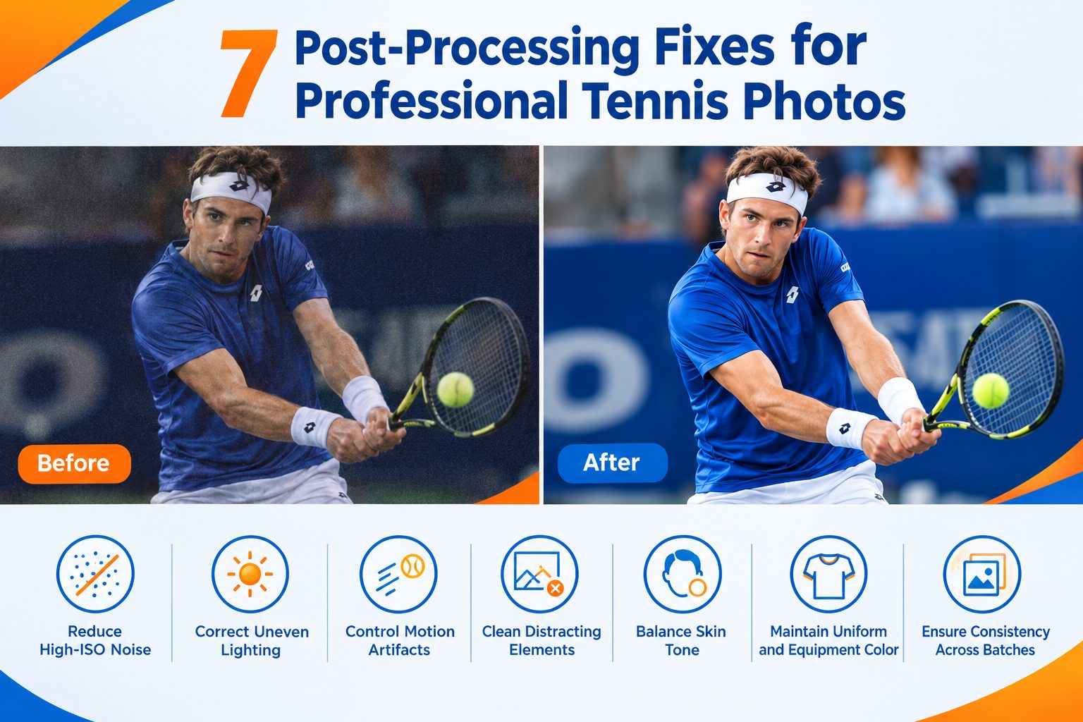 7 Post-Processing Fixes for Professional Tennis Photos