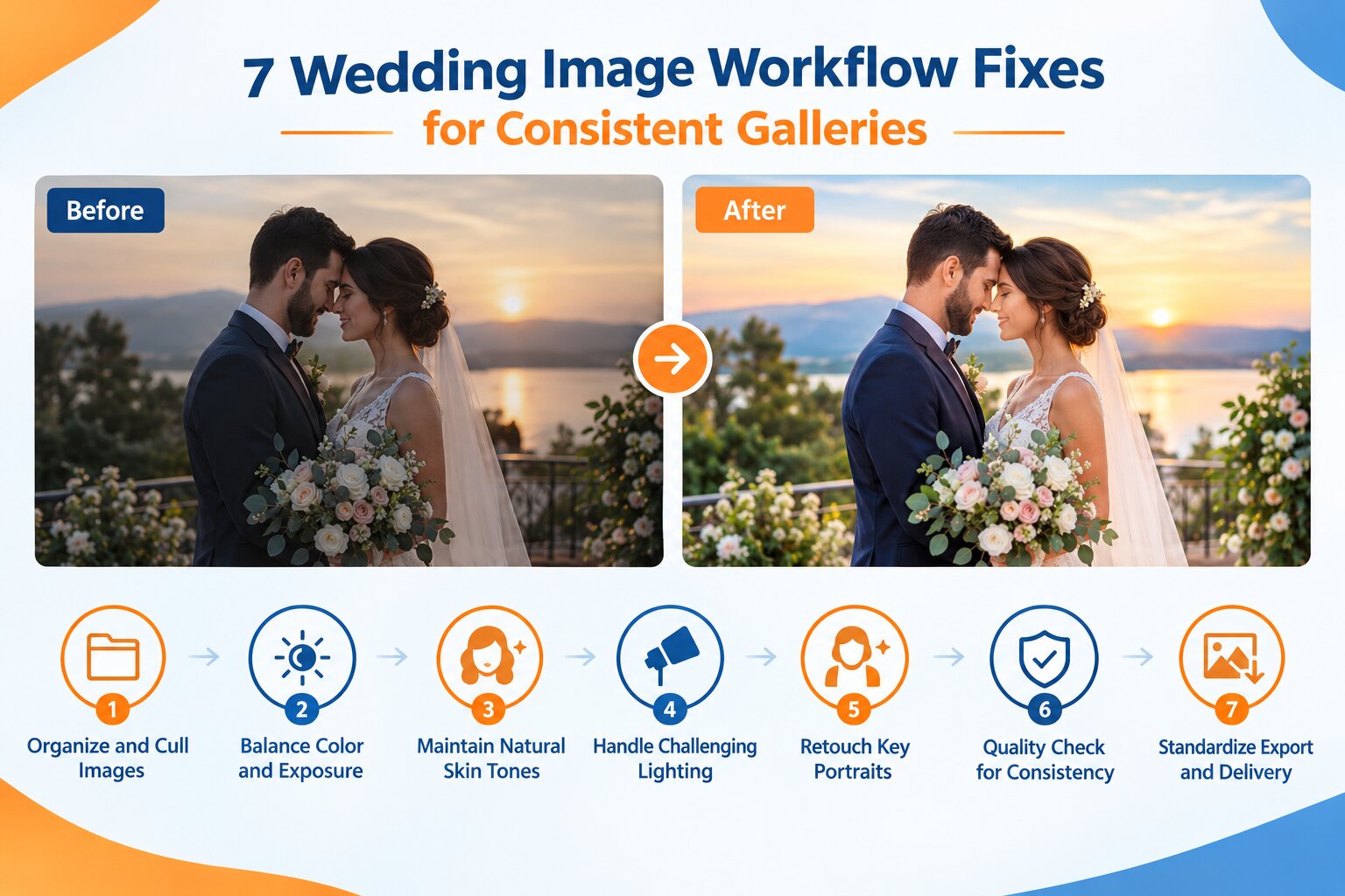7 Wedding Image Workflow Fixes for Consistent Galleries